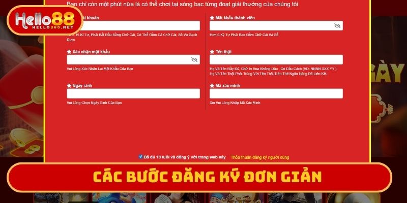 Các bước đăng ký đơn giản